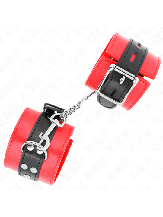 KINK - RODE POLSBANDJES MET VERSTELBARE ZWARTE BAND 17-28 CM X 6 CM