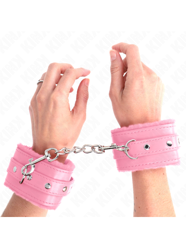 KINK - POGGIPOLSI PREMIUM RIVESTITI IN PELLICCIA ROSA CON CINTURA ROSA