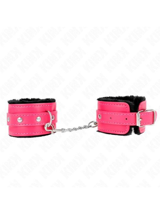 KINK - PULSO PREMIUM FORRO DE PELE PRETO COM CINTO RASPBERRY ROSE AJUS