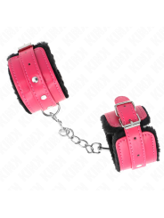 KINK - POGGIPOLSI PREMIUM FODERATI IN PELLICCIA NERI CON CINTURA ROSA 