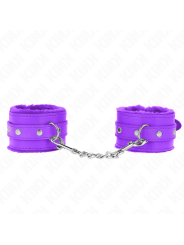 KINK - PREMIUM FUR LINED WRIST RESTRAINTS PURPLE WITH PURPLE BELT ADJU