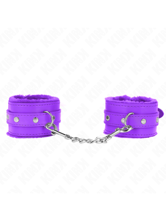 KINK - APPUI-POIGNETS DOUBLÉS DE FOURRURE PREMIUM VIOLET AVEC CEINTURE