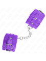 KINK - APPUI-POIGNETS DOUBLÉS DE FOURRURE PREMIUM VIOLET AVEC CEINTURE
