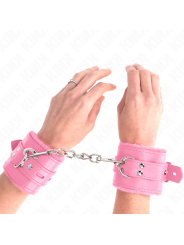 KINK - PULSO FORRO DE PELE COM FUROS QUADRADOS ROSA E CINTO ROSA AJUST