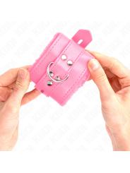 KINK - PULSO FORRO DE PELE COM FUROS QUADRADOS ROSA E CINTO ROSA AJUST