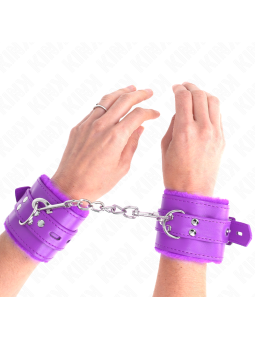 KINK - PULSO FORRO DE PELE COM FUROS QUADRADOS ROXO E CINTO ROXO AJUST