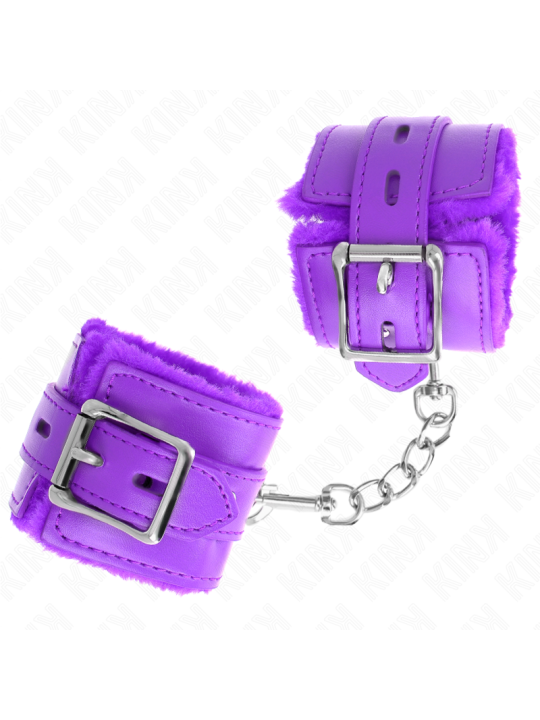 KINK - APPUI-POIGNETS DOUBLÉS DE FOURRURE AVEC TROUS CARRÉS VIOLET ET 