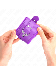 KINK - MUÑEQUERAS FORRADAS CON AGUJEROS CUADRADOS VIOLETA Y CORREA VIO