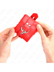 KINK - PULSO FORRO DE PELE COM FUROS QUADRADOS VERMELHO E CINTO VERMEL
