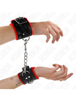 KINK - POLSBANDJES GEVOERD MET RODE VIERKANTE GATEN EN VERSTELBARE ZWA