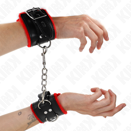 KINK - POLSBANDJES GEVOERD MET RODE VIERKANTE GATEN EN VERSTELBARE ZWA