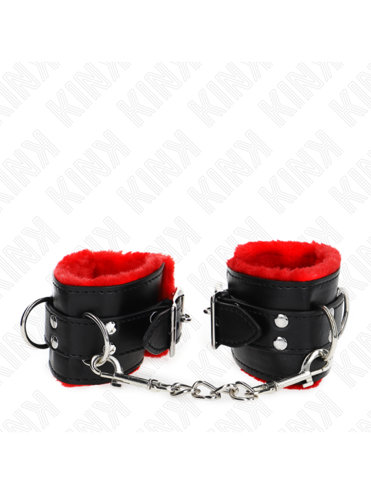 KINK - POLSBANDJES GEVOERD MET RODE VIERKANTE GATEN EN VERSTELBARE ZWA