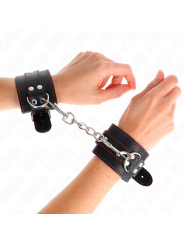 KINK - MUÑEQUERAS NEGRO CON DETALLES EN ROJO AJUSTABLE 20-28 CM X 5.5 