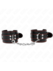 KINK - APPUI-POIGNETS NOIR AVEC DOUBLURE ROUGE RÉGLABLE 20-28 CM X 5,5