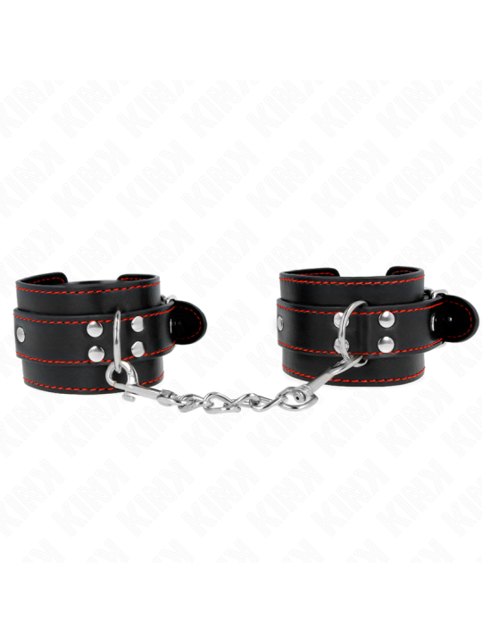 KINK - APPUI-POIGNETS NOIR AVEC DOUBLURE ROUGE RÉGLABLE 20-28 CM X 5,5