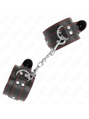 KINK - PUNHOS PRETOS COM FORRO VERMELHO AJUSTÁVEIS 20-28 CM X 5,5 CM