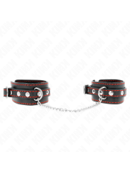 KINK - MUÑEQUERAS PEQUEÑA NEGRO CON DETALLES EN ROJO AJUSTABLE 14-24 C
