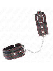 KINK - MUÑEQUERAS PEQUEÑA NEGRO CON DETALLES EN ROJO AJUSTABLE 14-24 C