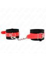 KINK - APPUI-POIGNETS EN NYLON NOIR AVEC CUIR ROUGE AJUSTABLE 19-24 CM