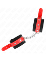 KINK - APPUI-POIGNETS EN NYLON NOIR AVEC CUIR ROUGE AJUSTABLE 19-24 CM