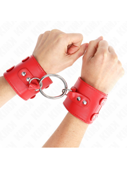 KINK - PULSO FIXO COM ANEL E PREGOS AJUSTÁVEIS VERMELHO 17-22 CM X 6,5
