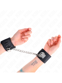 KINK - POLSO FISSO CON CATENA 30 CM E CHIUSURA LUCCHETTO NERO REGOLABI