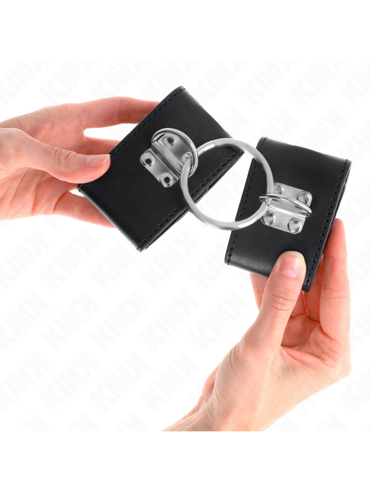 KINK - FIXED WRIST RESTRAINTS WITH RING AND PADLOCK CLOSURE BLACK ADJU