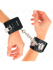 KINK - MULTIPOSITION WRIST RESTRAINTS WITH PADLOCK CLOSURE BLACK ADJUS