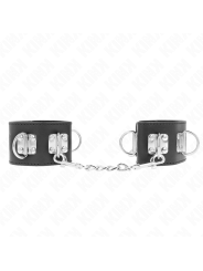 KINK - MULTIPOSITION WRIST RESTRAINTS WITH PADLOCK CLOSURE BLACK ADJUS
