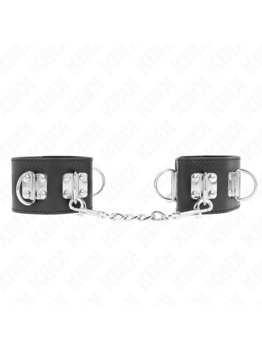KINK - MULTIPOSITION WRIST RESTRAINTS WITH PADLOCK CLOSURE BLACK ADJUS