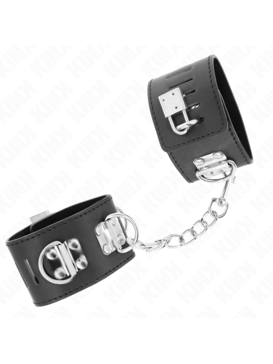 KINK - MULTIPOSITION WRIST RESTRAINTS WITH PADLOCK CLOSURE BLACK ADJUS