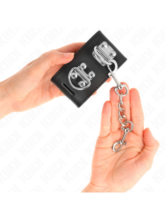 KINK - MULTIPOSITION WRIST RESTRAINTS WITH PADLOCK CLOSURE BLACK ADJUS
