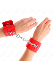 KINK - MUÑEQUERAS CON CIERRE CANDADO ROJO AJUSTABLE 16-23 CM X 5.5 CM