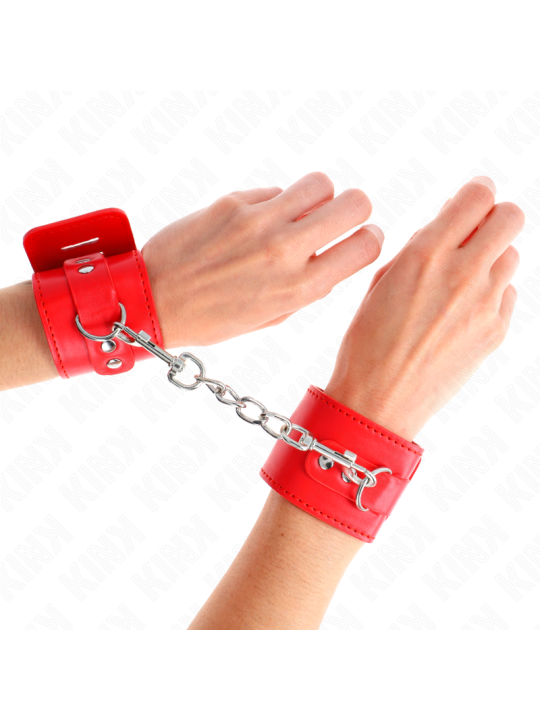 KINK - MUÑEQUERAS CON CIERRE CANDADO ROJO AJUSTABLE 16-23 CM X 5.5 CM
