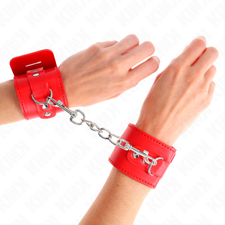 KINK - WRIST RESTRAINTS WITH PADLOCK CLOSURE RED ADJUSTABLE 16-23 CM X