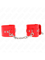 KINK - PUNHOS COM FECHO DE CADEADO VERMELHO AJUSTÁVEL 16-23 CM X 5,5 C