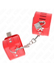 KINK - WRIST RESTRAINTS WITH PADLOCK CLOSURE RED ADJUSTABLE 16-23 CM X