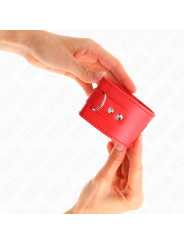 KINK - MUÑEQUERAS CON CIERRE CANDADO ROJO AJUSTABLE 16-23 CM X 5.5 CM