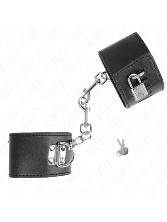KINK - MUÑEQUERAS CON CIERRE CANDADO NEGRO AJUSTABLE 16-23 CM X 5.5 CM