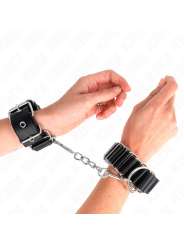 KINK - MUÑEQUERAS FINAS EN FORMA DE BISAGRA NEGRO AJUSTABLE 16-22 CM X