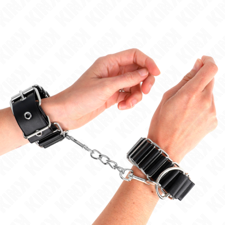 KINK - HINGE-LIKE THIN WRIST RESTRAINTS BLACK ADJUSTRABLE 16-22 CM X 3