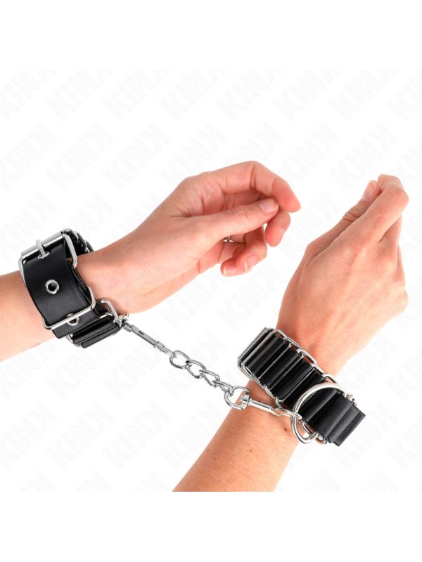 KINK - HINGE-LIKE THIN WRIST RESTRAINTS BLACK ADJUSTRABLE 16-22 CM X 3