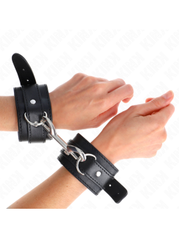 KINK - WRIST RESTRAINTS-SINGLE RIVET ROW BLACK ADJUSTABLE 17-28 CM X 5