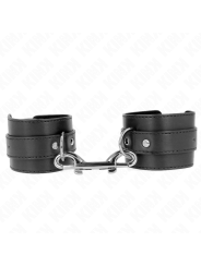 KINK - WRIST RESTRAINTS-SINGLE RIVET ROW AND BIG BUCKLE BLACK ADJUSTAB