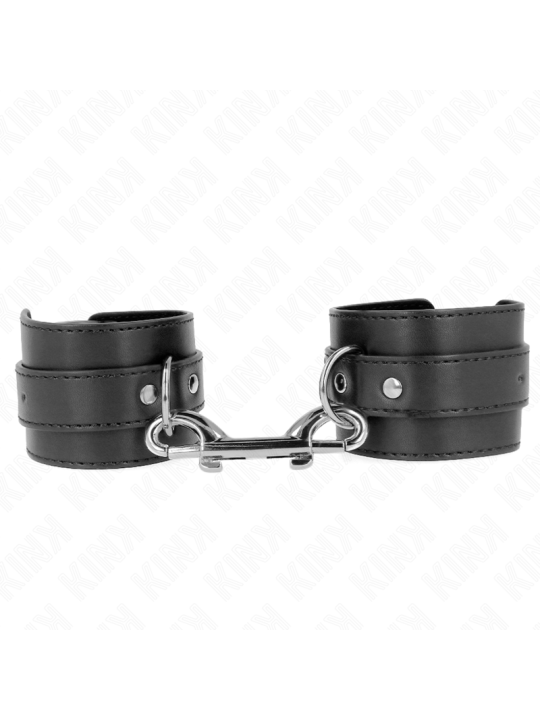 KINK - WRIST RESTRAINTS-SINGLE RIVET ROW AND BIG BUCKLE BLACK ADJUSTAB