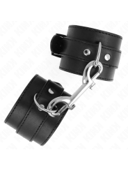 KINK - WRIST RESTRAINTS-SINGLE RIVET ROW AND BIG BUCKLE BLACK ADJUSTAB