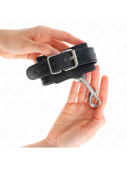 KINK - WRIST RESTRAINTS-SINGLE RIVET ROW AND BIG BUCKLE BLACK ADJUSTAB