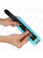 KINK - MUÑEQUERAS CON CIERRE PREMIUM NEGRO / AZUL AJUSTABLE 21-28 CM X