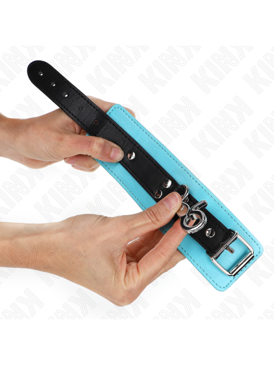 KINK - PREMIUM ABSCHLIEßBARE HANDGELENKFESSELN SCHWARZ/BLAU VERSTELLBA