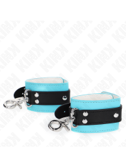 KINK - MUÑEQUERAS CON CIERRE PREMIUM NEGRO / AZUL AJUSTABLE 21-28 CM X